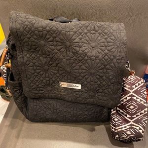 Black petunia pickle bottom boxy diaper backpack